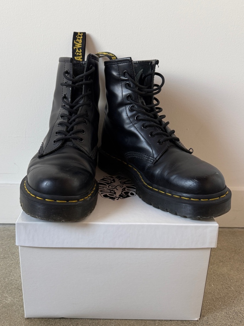 Dr. Martens Black Leather 8-Eye Lace-Up Boots
